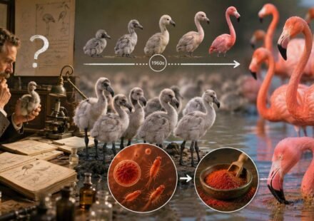 For centuries, scientists couldn't explain why flamingos weren't born pink, until a breakthrough in the 1960s revealed the answer |