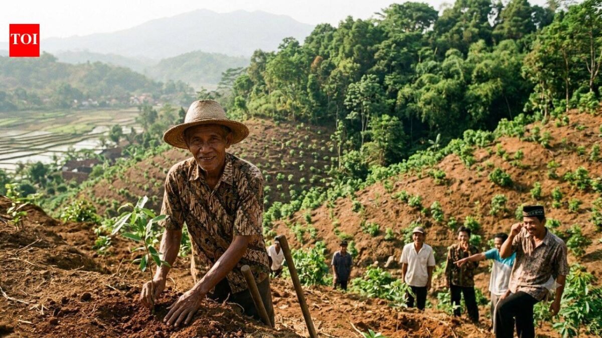 In 1996, Indonesia's "crazy" tree planter who was ridiculed for his mission planted 11,000 trees and turned a barren mountain into a green paradise | World News