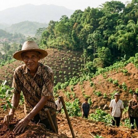 In 1996, Indonesia's "crazy" tree planter who was ridiculed for his mission planted 11,000 trees and turned a barren mountain into a green paradise | World News