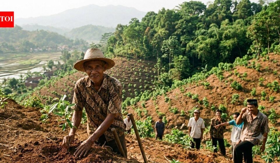 In 1996, Indonesia's "crazy" tree planter who was ridiculed for his mission planted 11,000 trees and turned a barren mountain into a green paradise | World News