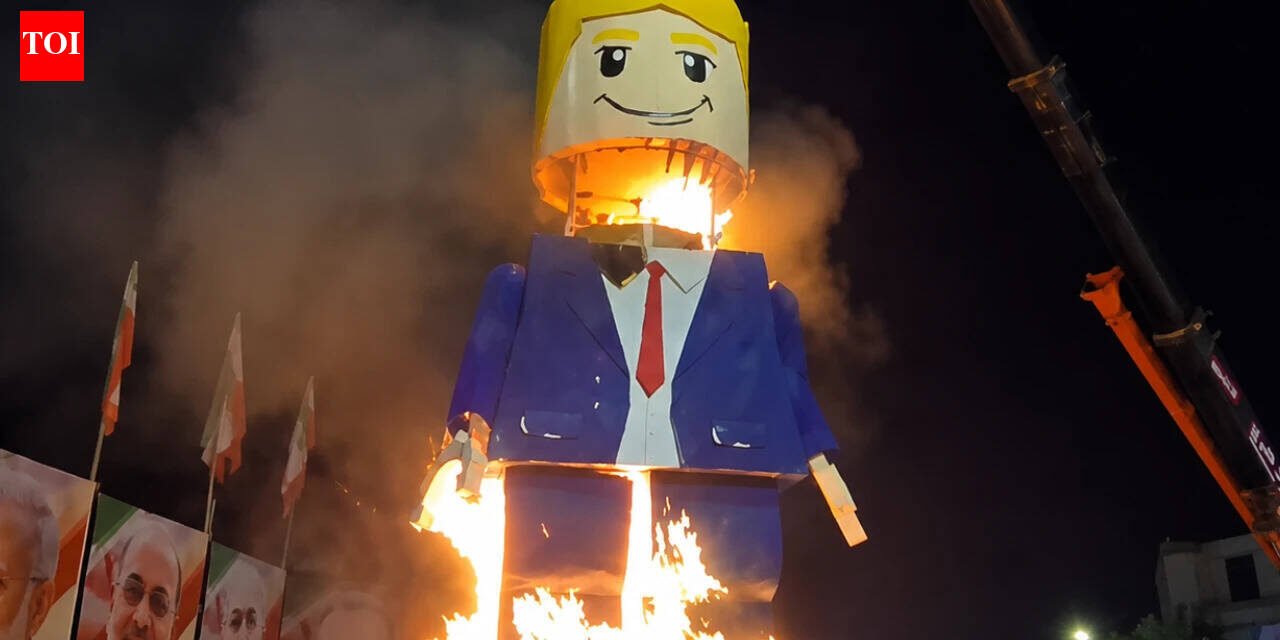 Lego Trump funeral: Iranians target US president at Khamenei's funeral