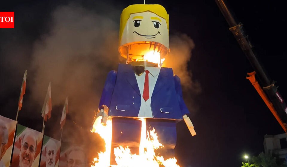 Lego Trump funeral: Iranians target US president at Khamenei's funeral