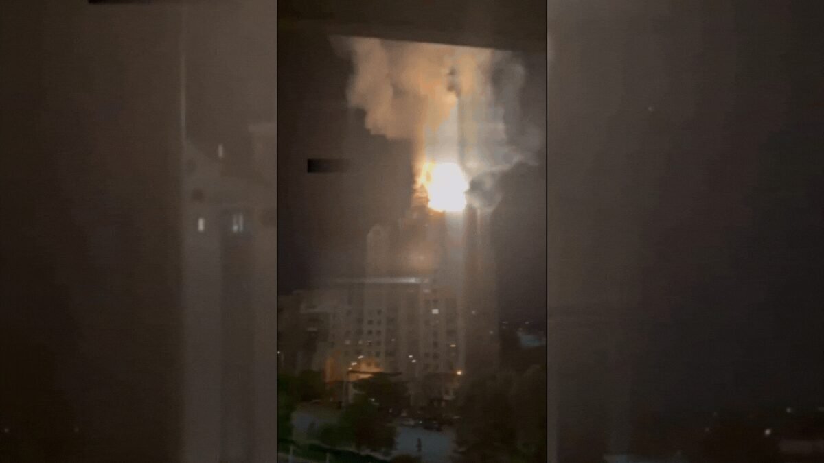WATCH: 9-story apartment building partially collapses in Kiev after Russian attack; residents trapped