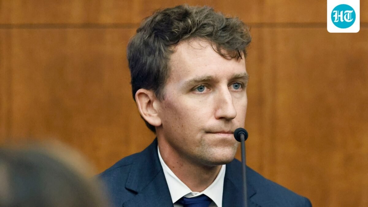 Patrick Clancy, the father of Cora, Dawson and Callan Clancy testifies for the prosecution against his ex wife Lindsay Clancy. (AP Pool)