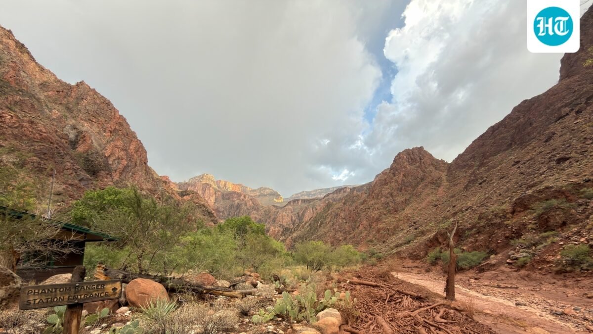 Bright Angel Creek near the Phantom Ranger Station in the Grand Canyon, Arizona, is seen after flash flooding from storms. (AP)