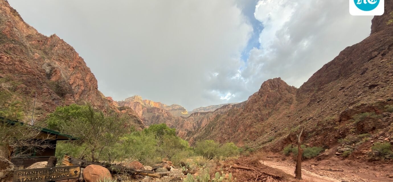 Bright Angel Creek near the Phantom Ranger Station in the Grand Canyon, Arizona, is seen after flash flooding from storms. (AP)