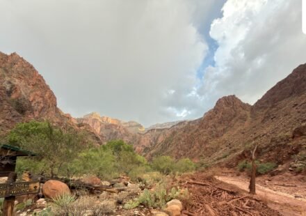 Bright Angel Creek near the Phantom Ranger Station in the Grand Canyon, Arizona, is seen after flash flooding from storms. (AP)