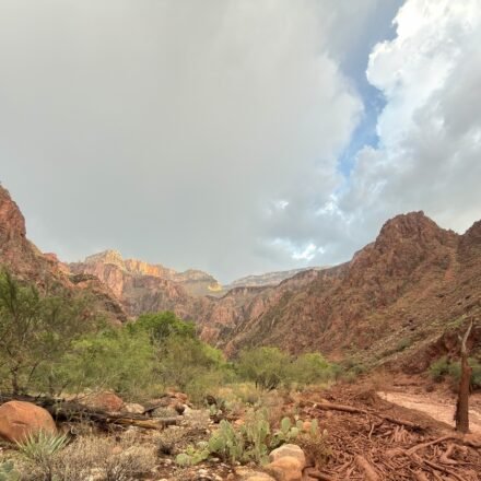 Bright Angel Creek near the Phantom Ranger Station in the Grand Canyon, Arizona, is seen after flash flooding from storms. (AP)