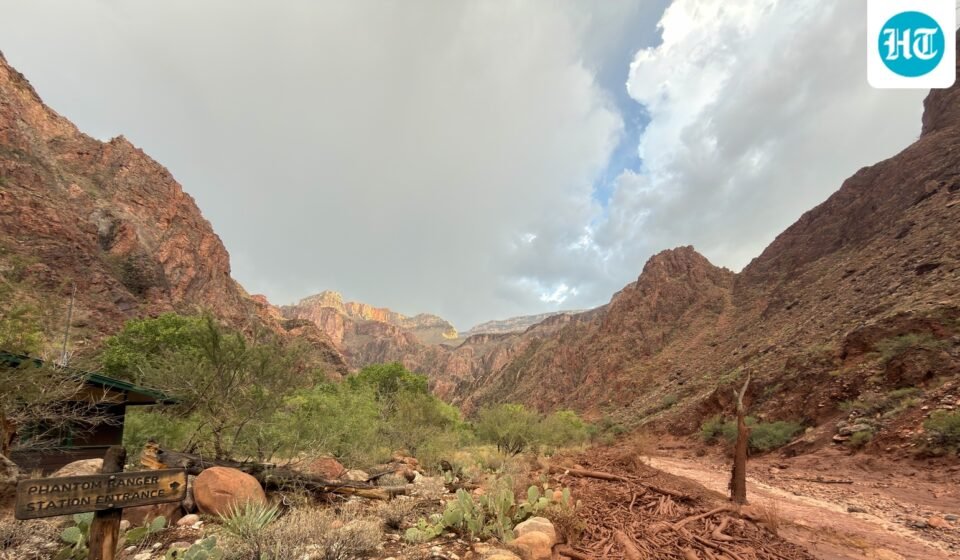 Bright Angel Creek near the Phantom Ranger Station in the Grand Canyon, Arizona, is seen after flash flooding from storms. (AP)