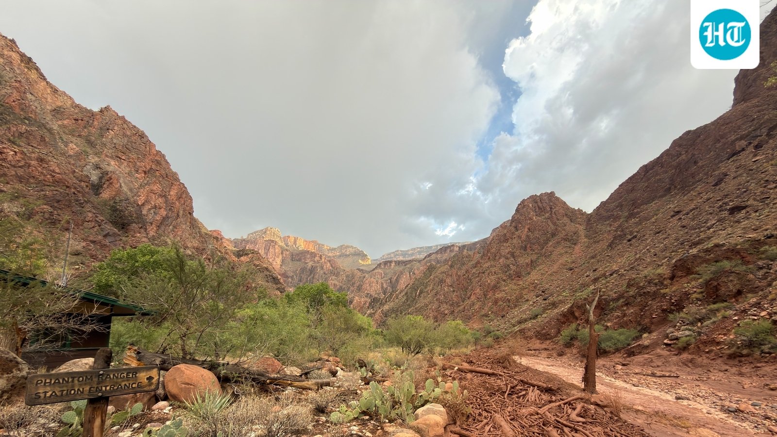 Bright Angel Creek near the Phantom Ranger Station in the Grand Canyon, Arizona, is seen after flash flooding from storms. (AP)