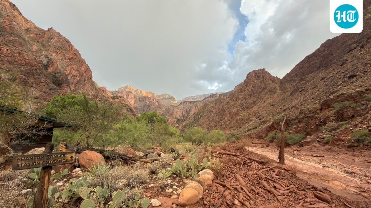 Phantom Ranch evacuees described a frightening Grand Canyon flash flood, while visitors shared relief, sadness and concern after seeing the damage.. (Parth Desai via AP) (AP)