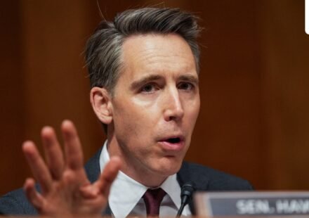 U.S. Senator Josh Hawley, who is married and has three kids, was accused of kissing a man. (REUTERS)