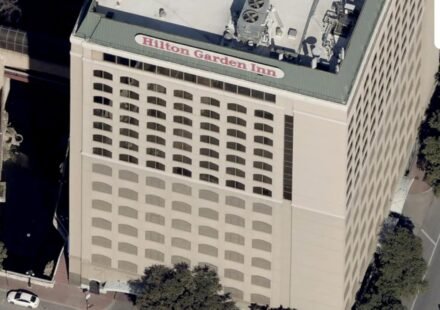 The Hilton Garden Inn Austin Downtown in Austin, Texas, in 2022.