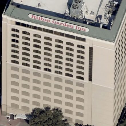 The Hilton Garden Inn Austin Downtown in Austin, Texas, in 2022.