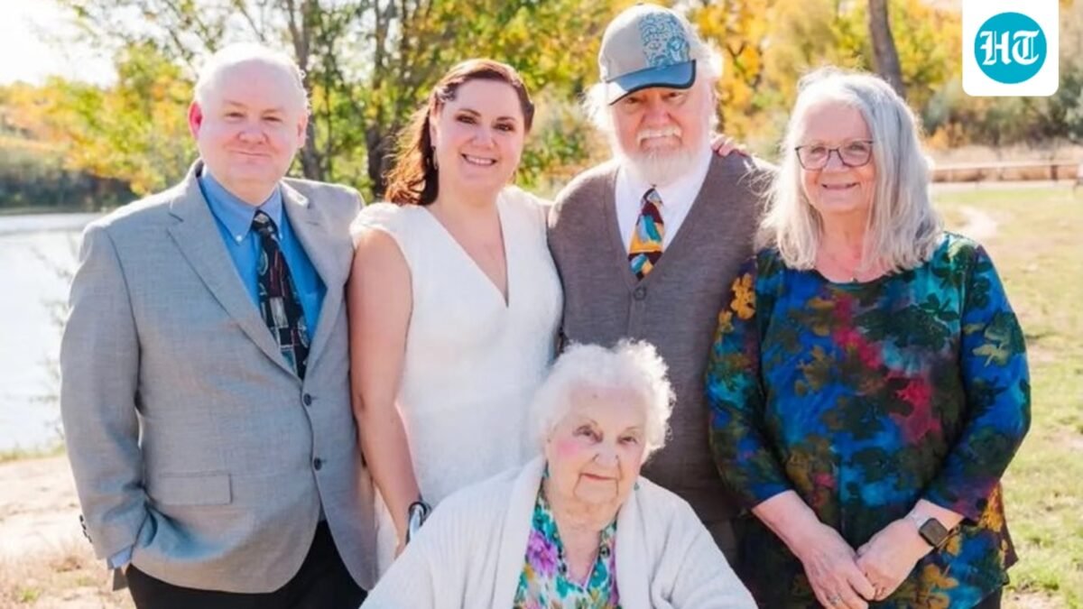 Alan Smith (far left) is pictured with Megan Ghekiere, Dana Smith (Father), Barbara (Mother) Smith, and Evelyn Smith (grandmother). (X | @SeeRacists)