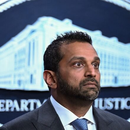 FBI Director Kash Patel looks on during a news conference on July 1. (AFP)