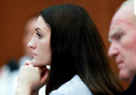 Lindsay Clancy, and her attorney Kevin Reddington , listen to testimony from Rebecca Jollotta, during Clancy's murder trial in Plymouth Mass., on Tuesday Aug. 11, 2026 in Plymouth, Mass.  (Jonathan Wiggs/The Boston Globe via AP, Pool) (Jonathan Wiggs/Pool The Boston G)
