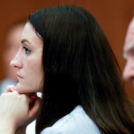 Lindsay Clancy, and her attorney Kevin Reddington , listen to testimony from Rebecca Jollotta, during Clancy's murder trial in Plymouth Mass., on Tuesday Aug. 11, 2026 in Plymouth, Mass.  (Jonathan Wiggs/The Boston Globe via AP, Pool) (Jonathan Wiggs/Pool The Boston G)