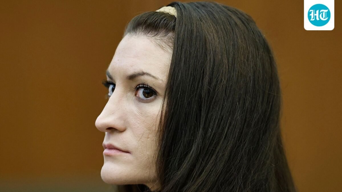 Defendant Lindsay Clancy watches the jury as Judge William Sullivan addresses them at the start of the day in court during the Lindsay Clancy murder trial in Plymouth Superior Court, Plymouth, Mass., on Tuesday, Aug. 25, 2026. (Greg Derr/The Patriot Ledger via AP, Pool) (Greg Derr/Pool The Patriot Ledge)