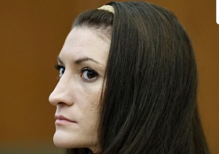 Defendant Lindsay Clancy watches the jury as Judge William Sullivan addresses them at the start of the day in court during the Lindsay Clancy murder trial in Plymouth Superior Court, Plymouth, Mass., on Tuesday, Aug. 25, 2026. (Greg Derr/The Patriot Ledger via AP, Pool) (Greg Derr/Pool The Patriot Ledge)