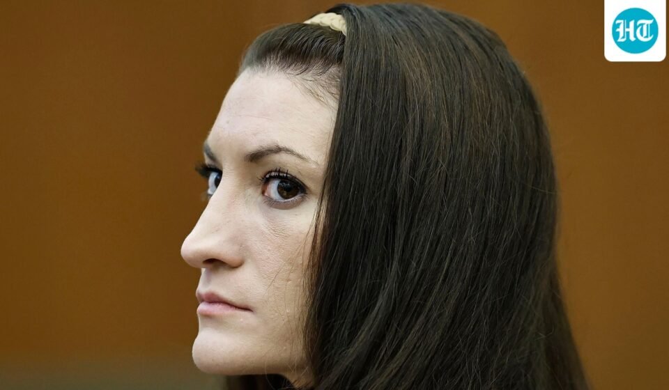 Defendant Lindsay Clancy watches the jury as Judge William Sullivan addresses them at the start of the day in court during the Lindsay Clancy murder trial in Plymouth Superior Court, Plymouth, Mass., on Tuesday, Aug. 25, 2026. (Greg Derr/The Patriot Ledger via AP, Pool) (Greg Derr/Pool The Patriot Ledge)