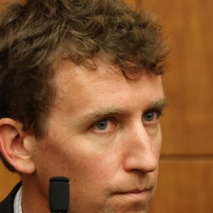 Patrick Clancy's marriage to Dr Rachel Danis has come under focus as his ex-wife Lindsay Clancy stands trial for killing their three children. (AP Photo)