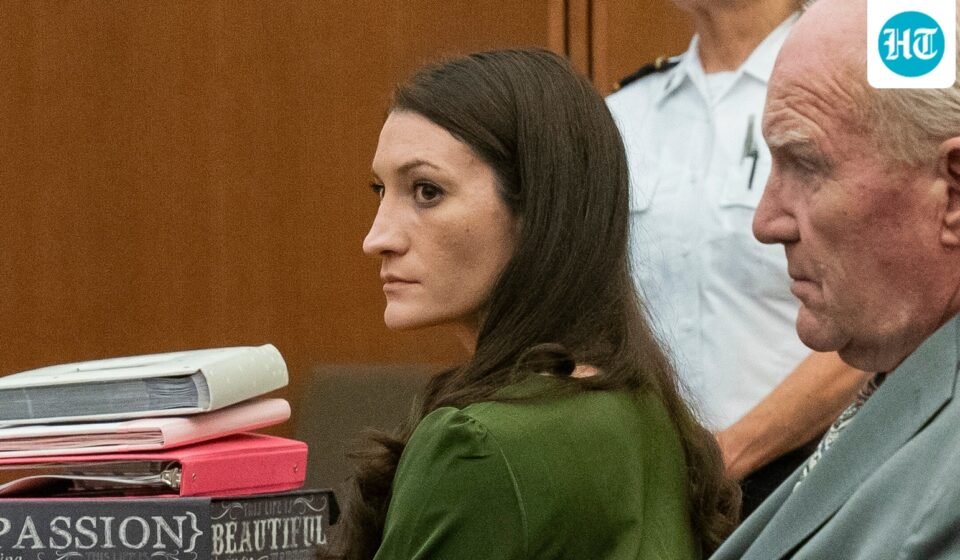 Lindsay Clancy sits in court with her attorney Kevin Redinngton during her murder trial Wednesday, Aug. 19. (Amanda Sabga/Pool The Boston Her)