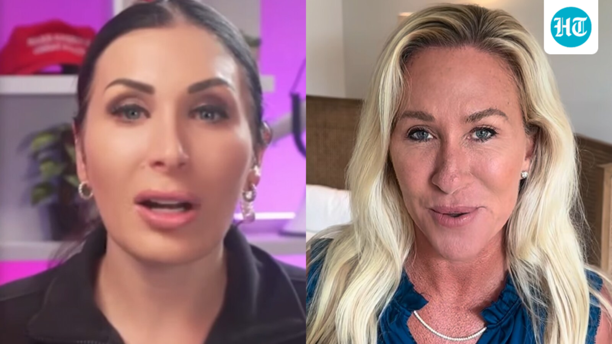 Laura Loomer mocks Marjorie Taylor Greene’s Cameo launch. (Laura Loomer/Instagram, Marjorie Taylor Greene/Instagram)