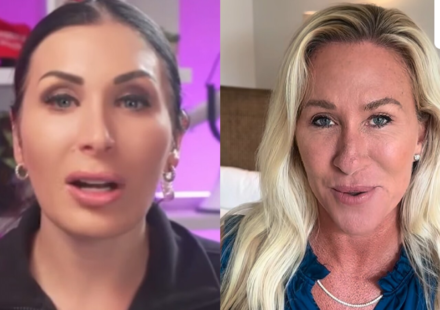 Laura Loomer mocks Marjorie Taylor Greene’s Cameo launch. (Laura Loomer/Instagram, Marjorie Taylor Greene/Instagram)