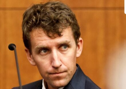 A work email sent by Patrick Clancy at 5:24 pm on January 24, 2023, has sparked debate online. The email was referenced during cross-examination in the murder trial of his wife, Lindsay Clancy. (Greg Derr/Pool via REUTERS)