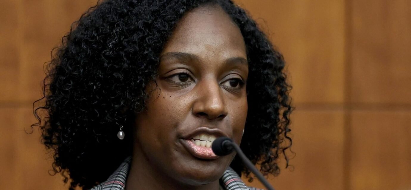 Witness Latiesha Dukes, a mental health clinician, testifies during Lindsay Clancy's murder trial at Plymouth Superior Court in Plymouth, Massachusetts, U.S., August 12, 2026. Mark Stockwell/Pool via REUTERS (via REUTERS)