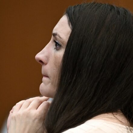 Lindsay Clancy reacts as prosecutors play a video of a family outing during her murder trial at Plymouth Superior Court in Plymouth, Massachusetts, U.S., August 13, 2026. Josh Reynolds/Pool via REUTERS (via REUTERS)