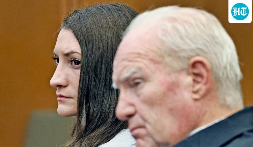 Lindsay Clancy and Kevin Reddington listen to the closing arguments by Jennifer Sprague in the Lindsay Clancy triple murder case in Plymouth Superior Court, in Plymouth, Massachusetts. (REUTERS)