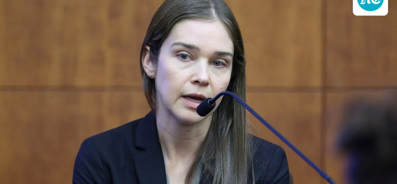 Psychiatrist Dr. Jennifer Tufts on the witness stand during Lindsay Clancy's murder trial at Plymouth Superior Court, in Plymouth, Massachusetts, U.S., August 10, 2026. Greg Derr/Pool via REUTERS (via REUTERS)