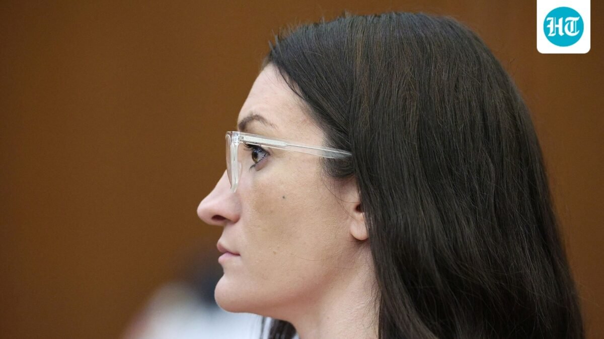 Defendant Lindsay Clancy listens to Dr. Jennifer Tufts on the witness stand during Lindsay Clancy's murder trial at Plymouth Superior Court, in Plymouth, Massachusetts. (via REUTERS)