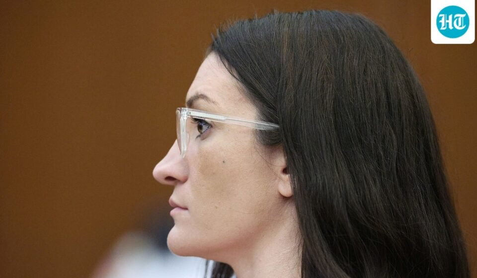 Defendant Lindsay Clancy listens to Dr. Jennifer Tufts on the witness stand during Lindsay Clancy's murder trial at Plymouth Superior Court, in Plymouth, Massachusetts. (via REUTERS)
