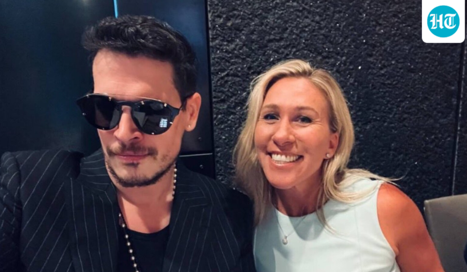 Photo of Milo Yiannopoulos (L) and US Rep. Marjorie Taylor Greene (R) shared by Laura Loomer. (LauraLoomer/ X)