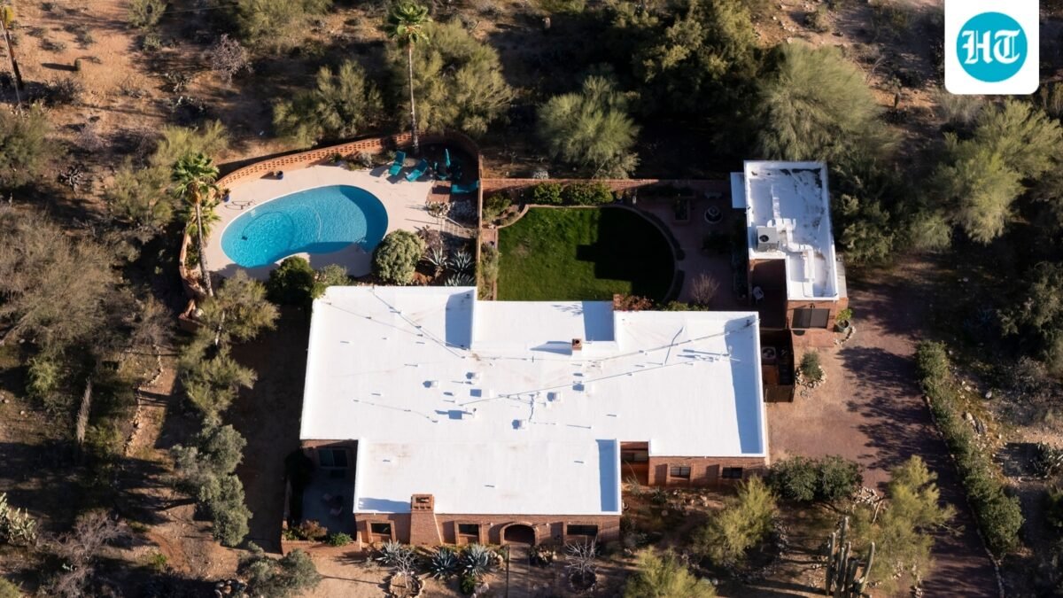 An aerial view of the home of Nancy Guthrie, the missing mother of "Today" show host Savannah Guthrie, in Tucson, Arizona. (AP Photo)