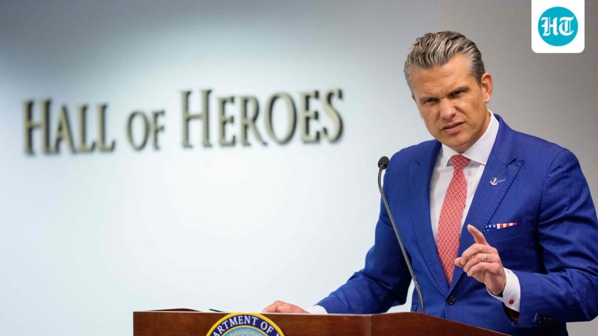Secretary of War Pete Hegseth speaks during an event to honor Marines who were serving during the 2021 Abbey Gate bombing at the Pentagon. (Andrew Harnik/Getty Images/AFP )