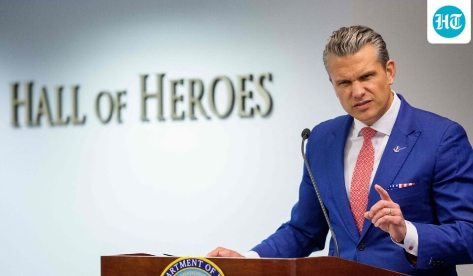 Secretary of War Pete Hegseth speaks during an event to honor Marines who were serving during the 2021 Abbey Gate bombing at the Pentagon. (Andrew Harnik/Getty Images/AFP )