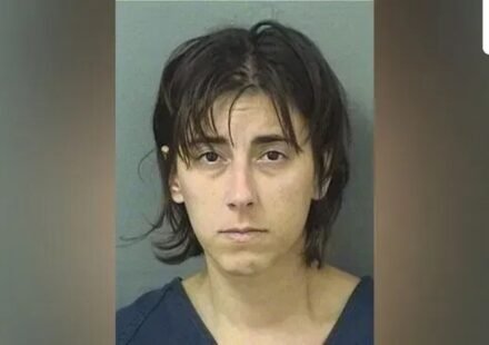 Alexa Rae Scharf, 29, is accused of aggravated assault after driving into a police checkpoint and crashing at a nearby estate. (Palm Beach County Jail)
