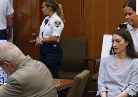 Lindsay Clancy uses a wheelchair during the trial. (Patrick Clancy's testimony, surveillance footage and phone records have provided jurors with a minute-by-minute account of January 24, 2023)