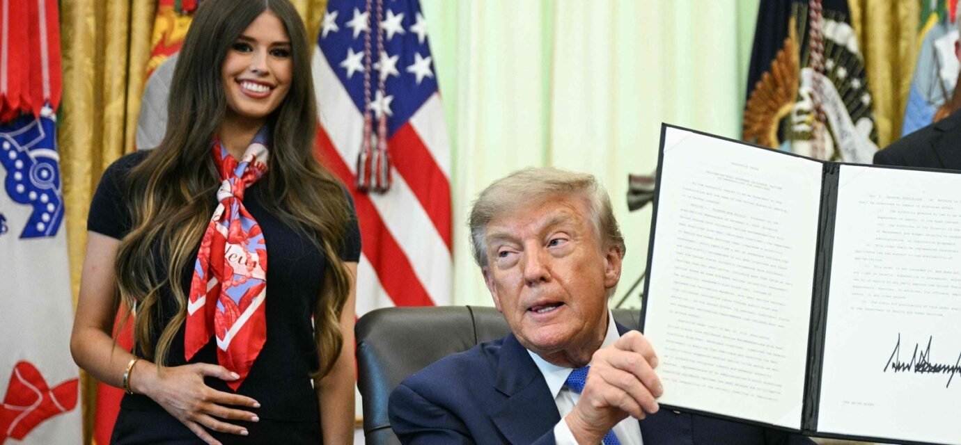 Jayme Franklin, former Trump staffer and CEO of The Conservateur, responds to absurd theories about her nodding at a vaccine announcement, revealing she is pregnant. (AFP)