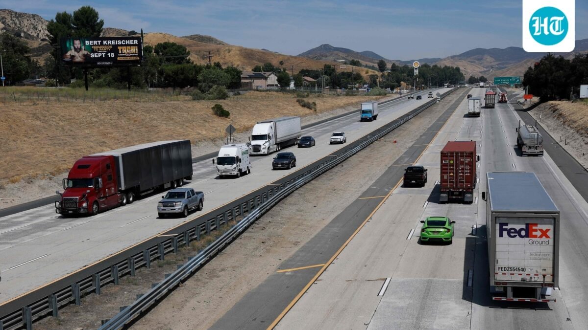 Image of Interstate 5 on June 03, 2026 in Castaic, California.    Justin Sullivan/Getty Images/AFP (Photo by JUSTIN SULLIVAN / GETTY IMAGES NORTH AMERICA / Getty Images via AFP) (Getty Images via AFP)