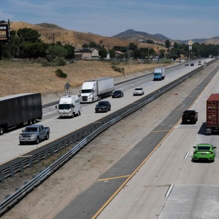 Image of Interstate 5 on June 03, 2026 in Castaic, California.    Justin Sullivan/Getty Images/AFP (Photo by JUSTIN SULLIVAN / GETTY IMAGES NORTH AMERICA / Getty Images via AFP) (Getty Images via AFP)