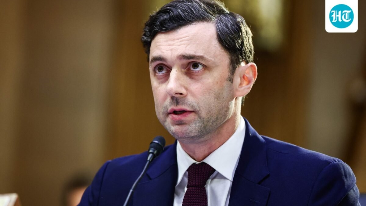 Senator Jon Ossoff criticized President Trump for focusing on personal travel with aide Natalie Harp instead of addressing vital issues like the conflict in Iran. (Getty Images via AFP)