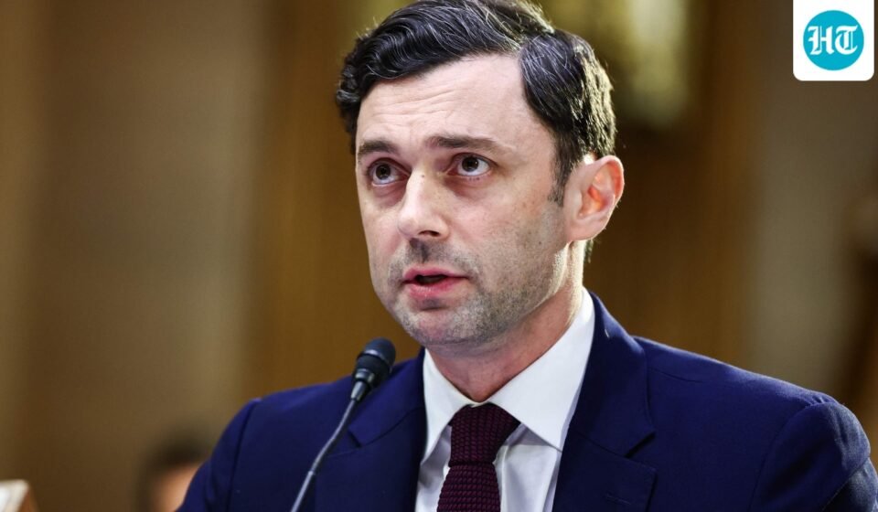 Senator Jon Ossoff criticized President Trump for focusing on personal travel with aide Natalie Harp instead of addressing vital issues like the conflict in Iran. (Getty Images via AFP)