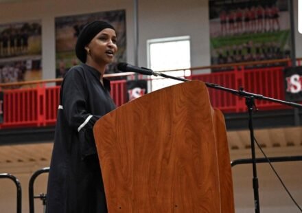 Minneapolis police reportedly carried out a search at an apartment linked to Democratic Rep. Ilhan Omar’s son, Adnan Hirsi, and arrested his roommate on a weapons-related charge. (Getty Images via AFP)