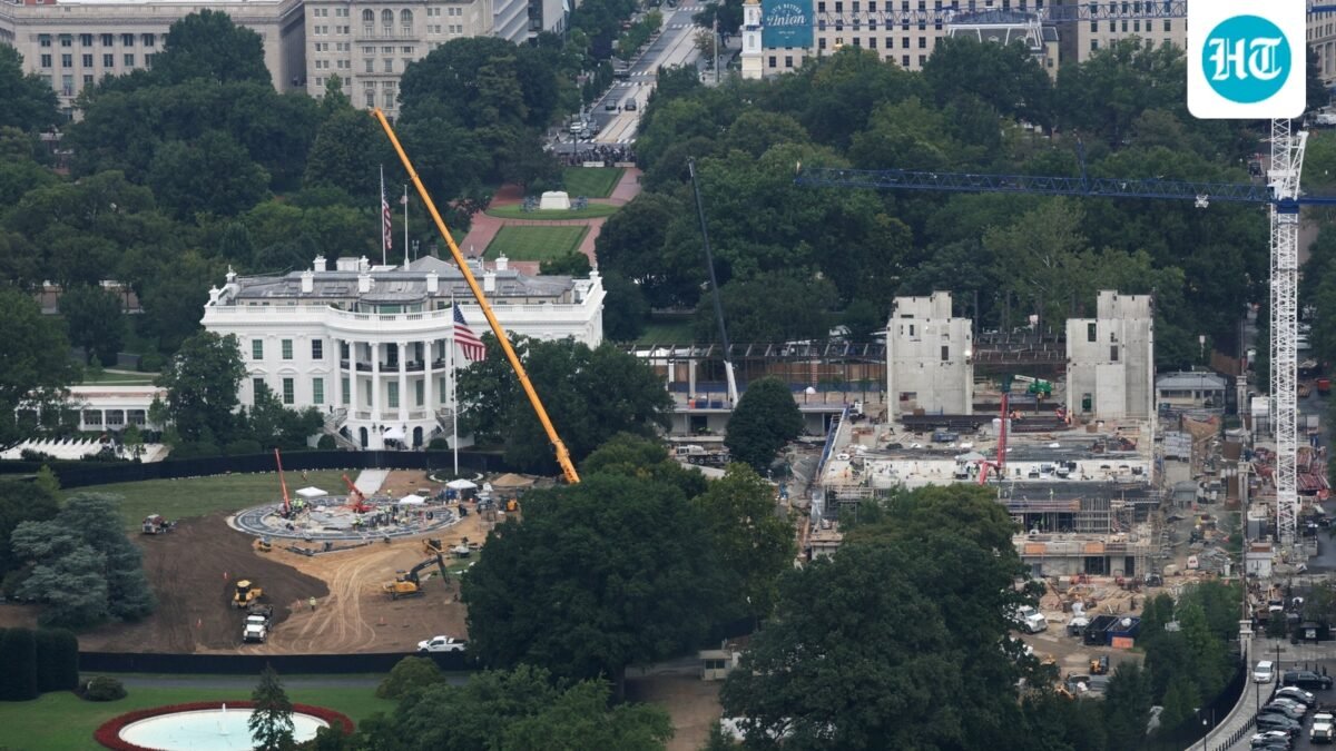 The helipad and ballroom under construction at the White House in Washington, D.C., US. (REUTERS)
