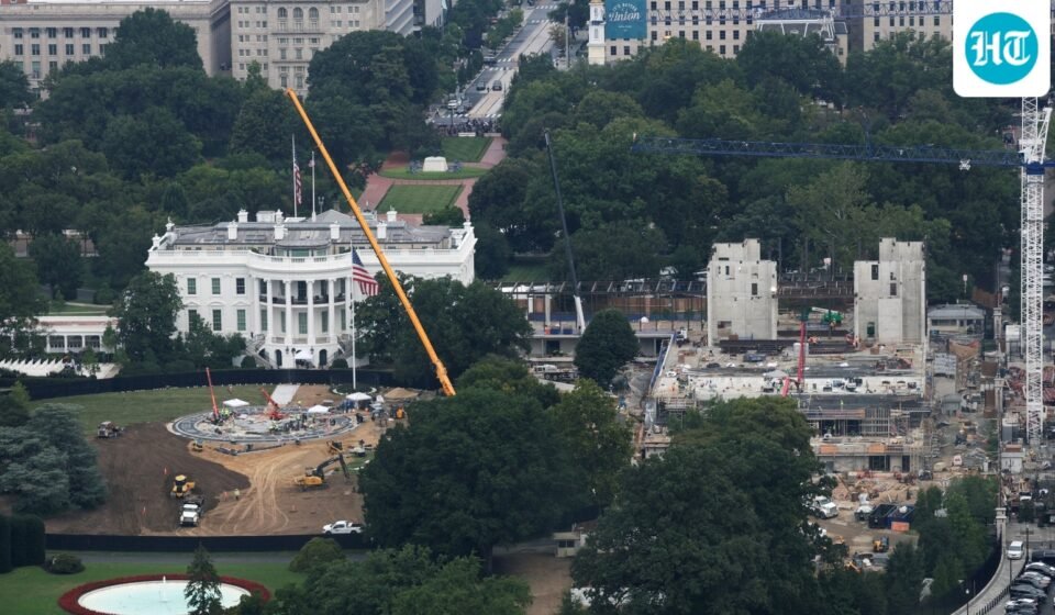 The helipad and ballroom under construction at the White House in Washington, D.C., US. (REUTERS)